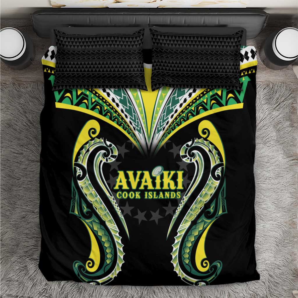 Rugby Cook Islands Avaiki Bedding Set Black Kuki Airani Tribal Maori Inspired LT9 Black - Polynesian Pride