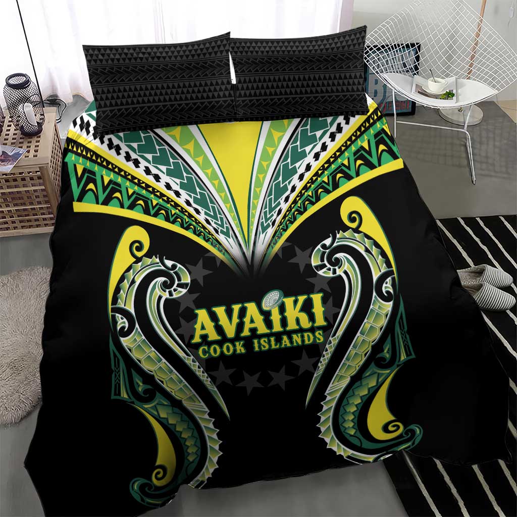 Rugby Cook Islands Avaiki Bedding Set Black Kuki Airani Tribal Maori Inspired LT9 - Polynesian Pride
