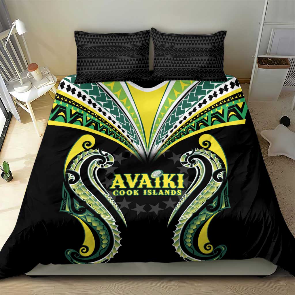 Rugby Cook Islands Avaiki Bedding Set Black Kuki Airani Tribal Maori Inspired LT9 - Polynesian Pride