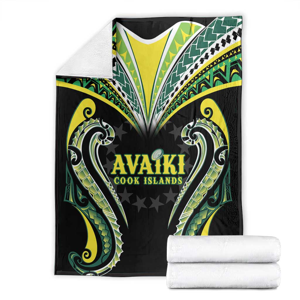 Rugby Cook Islands Avaiki Blanket Black Kuki Airani Tribal Maori Inspired LT9 - Polynesian Pride