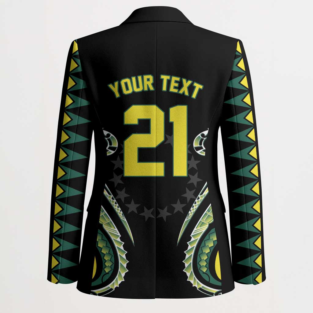 Custom Rugby Cook Islands Avaiki Blazer Black Kuki Airani Tribal Maori Inspired LT9 - Polynesian Pride
