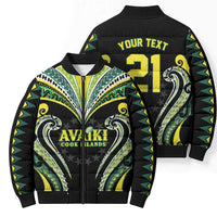 Custom Rugby Cook Islands Avaiki Bomber Puffer Jacket Black Kuki Airani Tribal Maori Inspired LT9 - Polynesian Pride
