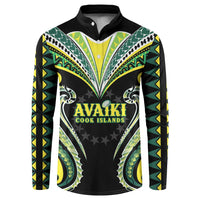 Custom Rugby Cook Islands Avaiki Button Sweatshirt Black Kuki Airani Tribal Maori Inspired LT9 Black - Polynesian Pride