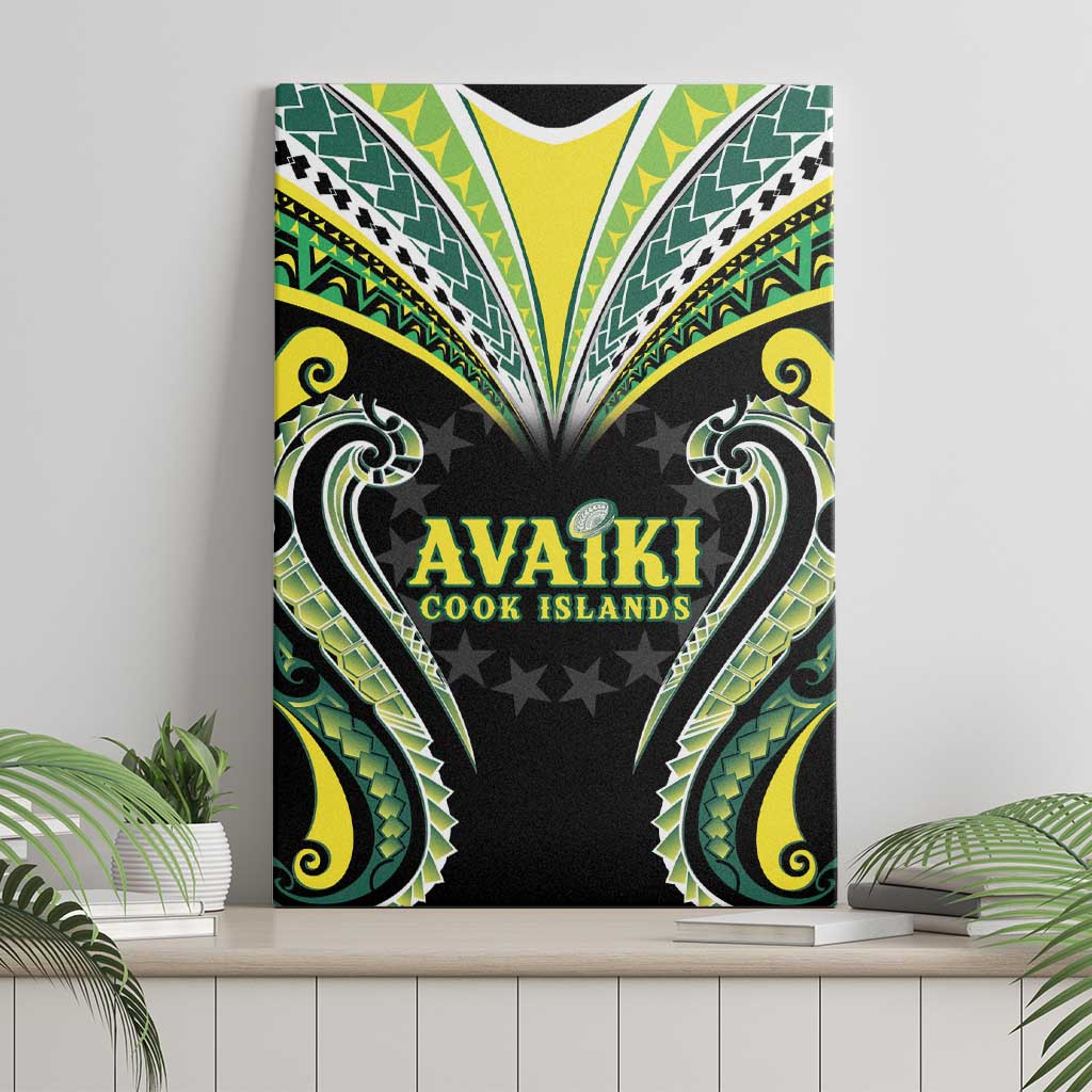 Rugby Cook Islands Avaiki Canvas Wall Art Black Kuki Airani Tribal Maori Inspired LT9 - Polynesian Pride