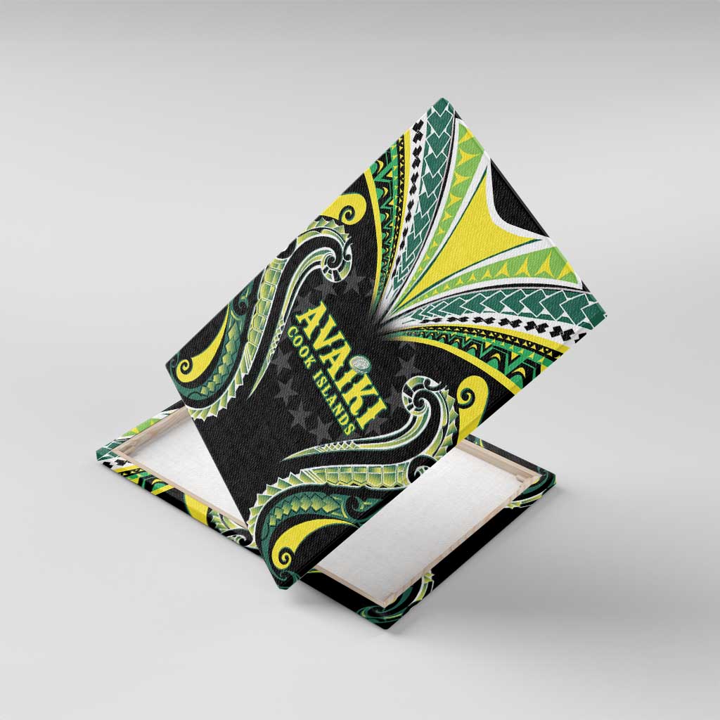 Rugby Cook Islands Avaiki Canvas Wall Art Black Kuki Airani Tribal Maori Inspired LT9 With Frame Black - Polynesian Pride
