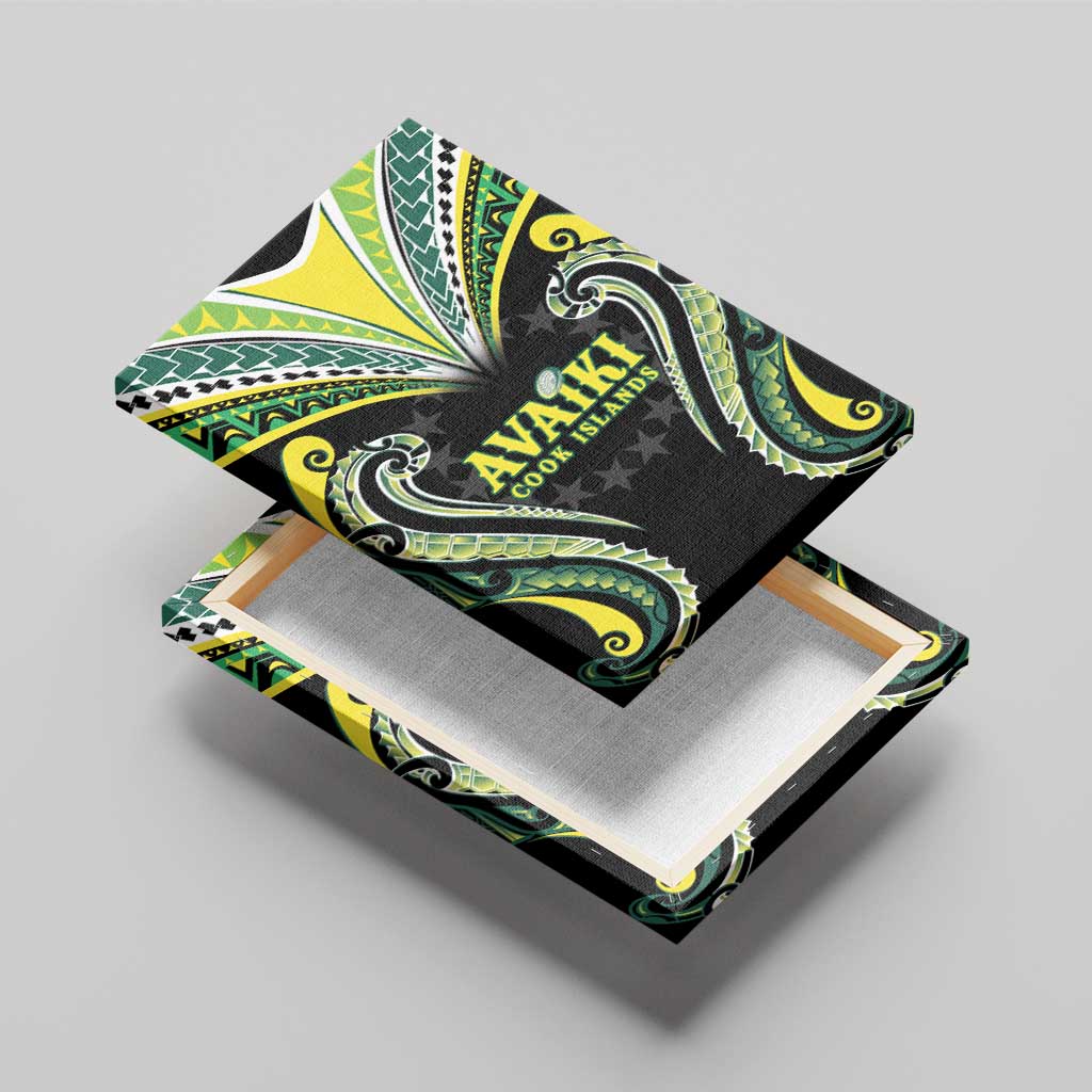 Rugby Cook Islands Avaiki Canvas Wall Art Black Kuki Airani Tribal Maori Inspired LT9 - Polynesian Pride