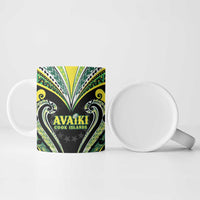 Custom Rugby Cook Islands Avaiki Ceramic Mug Black Kuki Airani Tribal Maori Inspired LT9 - Polynesian Pride