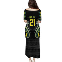 Custom Rugby Cook Islands Avaiki Family Matching Puletasi and Hawaiian Shirt Black Kuki Airani Tribal Maori Inspired - Polynesian Pride