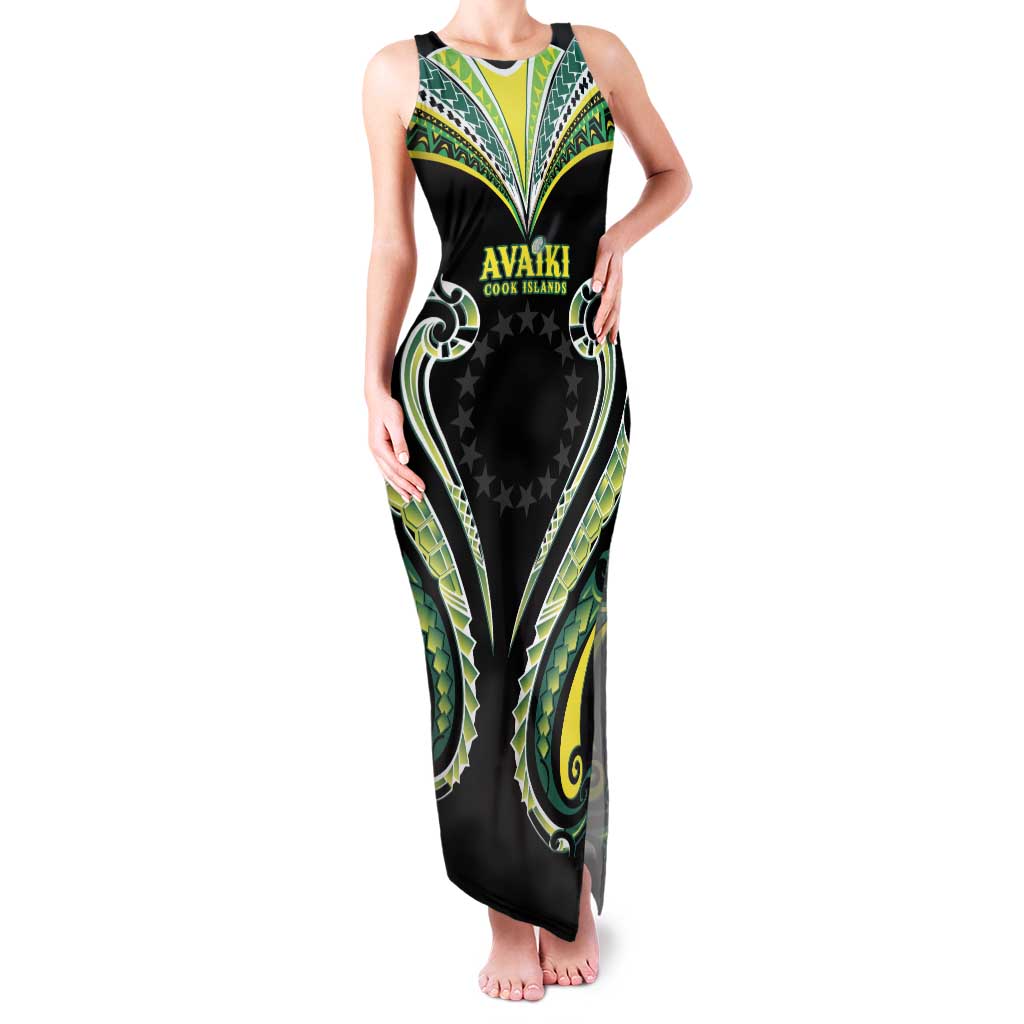 Custom Rugby Cook Islands Avaiki Family Matching Tank Maxi Dress and Hawaiian Shirt Black Kuki Airani Tribal Maori Inspired - Polynesian Pride