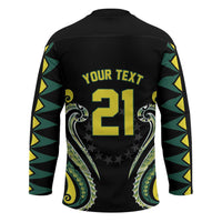 Custom Rugby Cook Islands Avaiki Hockey Jersey Black Kuki Airani Tribal Maori Inspired - Polynesian Pride