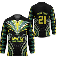 Custom Rugby Cook Islands Avaiki Hockey Jersey Black Kuki Airani Tribal Maori Inspired - Polynesian Pride