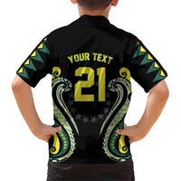 Custom Rugby Cook Islands Avaiki Kid Hawaiian Shirt Black Kuki Airani Tribal Maori Inspired LT9 - Polynesian Pride