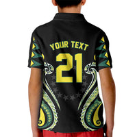 Custom Rugby Cook Islands Avaiki Kid Polo Shirt Black Kuki Airani Tribal Maori Inspired LT9 - Polynesian Pride