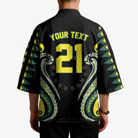 Custom Rugby Cook Islands Avaiki Kimono Black Kuki Airani Tribal Maori Inspired LT9 - Polynesian Pride