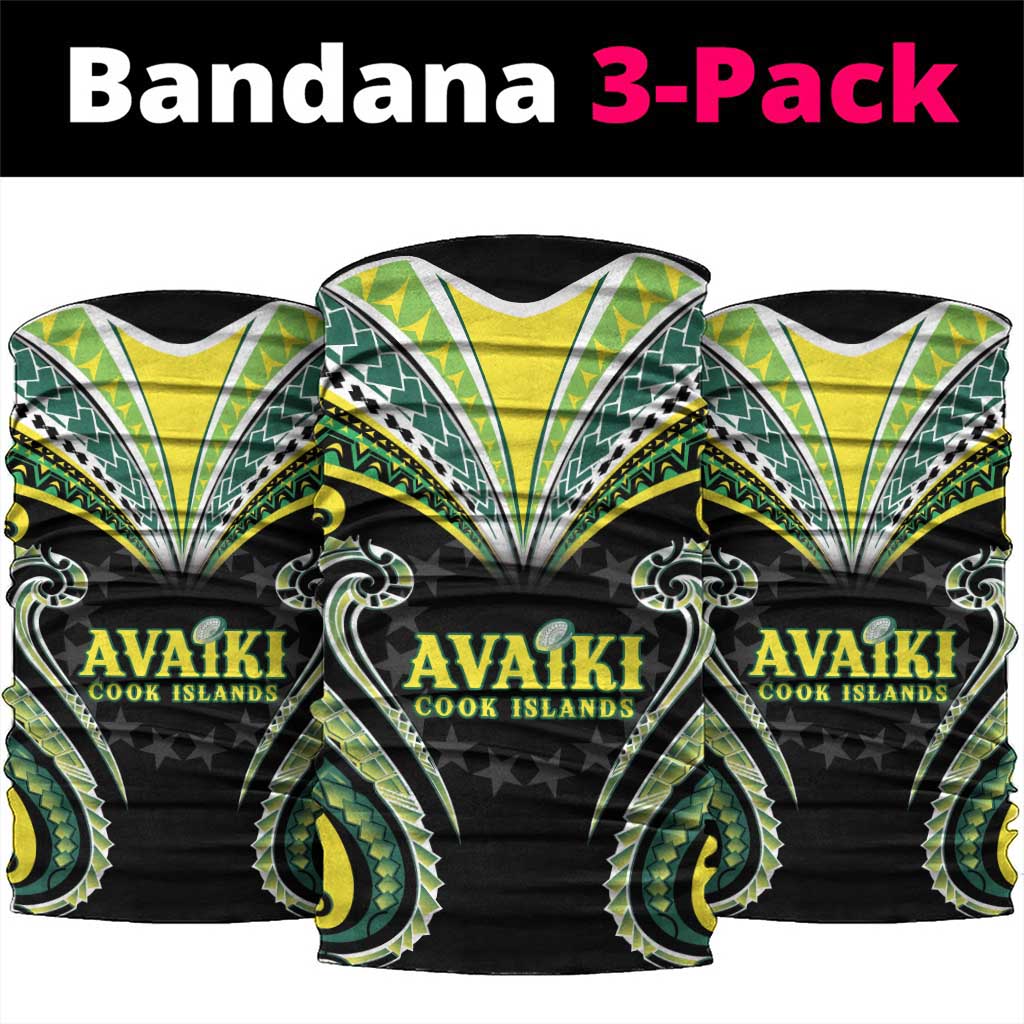 Rugby Cook Islands Avaiki Neck Gaiter Black Kuki Airani Tribal Maori Inspired LT9 package One Size: 25*50cm Black - Polynesian Pride