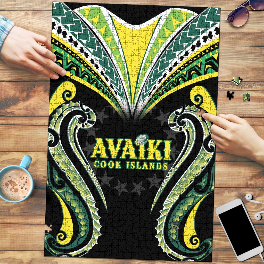 Rugby Cook Islands Avaiki Puzzle Black Kuki Airani Tribal Maori Inspired LT9 Black - Polynesian Pride
