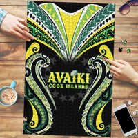 Rugby Cook Islands Avaiki Puzzle Black Kuki Airani Tribal Maori Inspired LT9 Black - Polynesian Pride