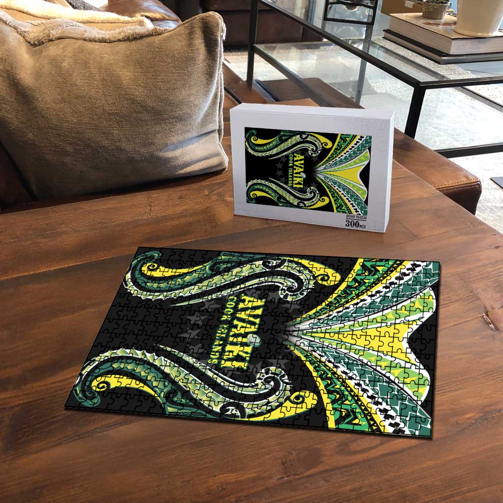 Rugby Cook Islands Avaiki Puzzle Black Kuki Airani Tribal Maori Inspired LT9 - Polynesian Pride