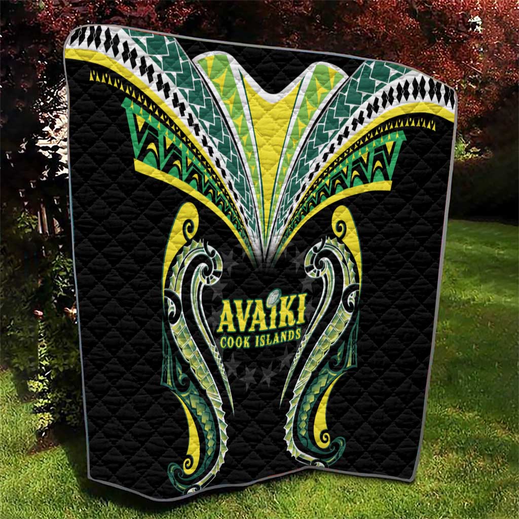 Rugby Cook Islands Avaiki Quilt Black Kuki Airani Tribal Maori Inspired LT9 - Polynesian Pride