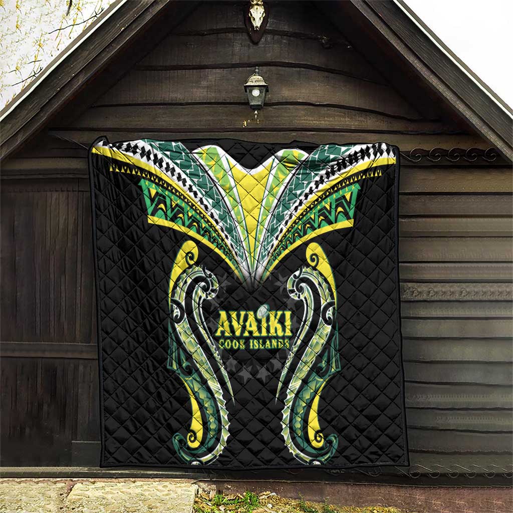 Rugby Cook Islands Avaiki Quilt Black Kuki Airani Tribal Maori Inspired LT9 - Polynesian Pride