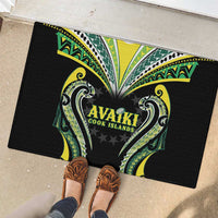 Rugby Cook Islands Avaiki Rubber Doormat Black Kuki Airani Tribal Maori Inspired LT9 - Polynesian Pride