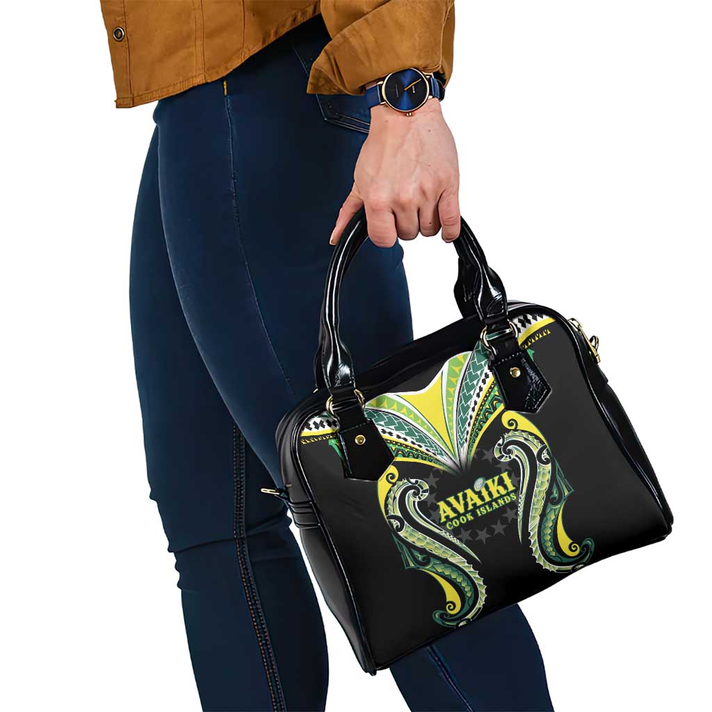 Rugby Cook Islands Avaiki Shoulder Handbag Black Kuki Airani Tribal Maori Inspired - Polynesian Pride