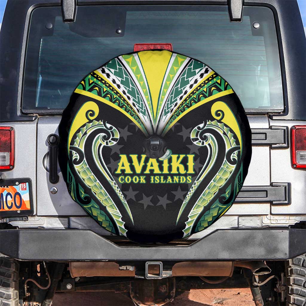 Rugby Cook Islands Avaiki Spare Tire Cover Black Kuki Airani Tribal Maori Inspired LT9 Black - Polynesian Pride
