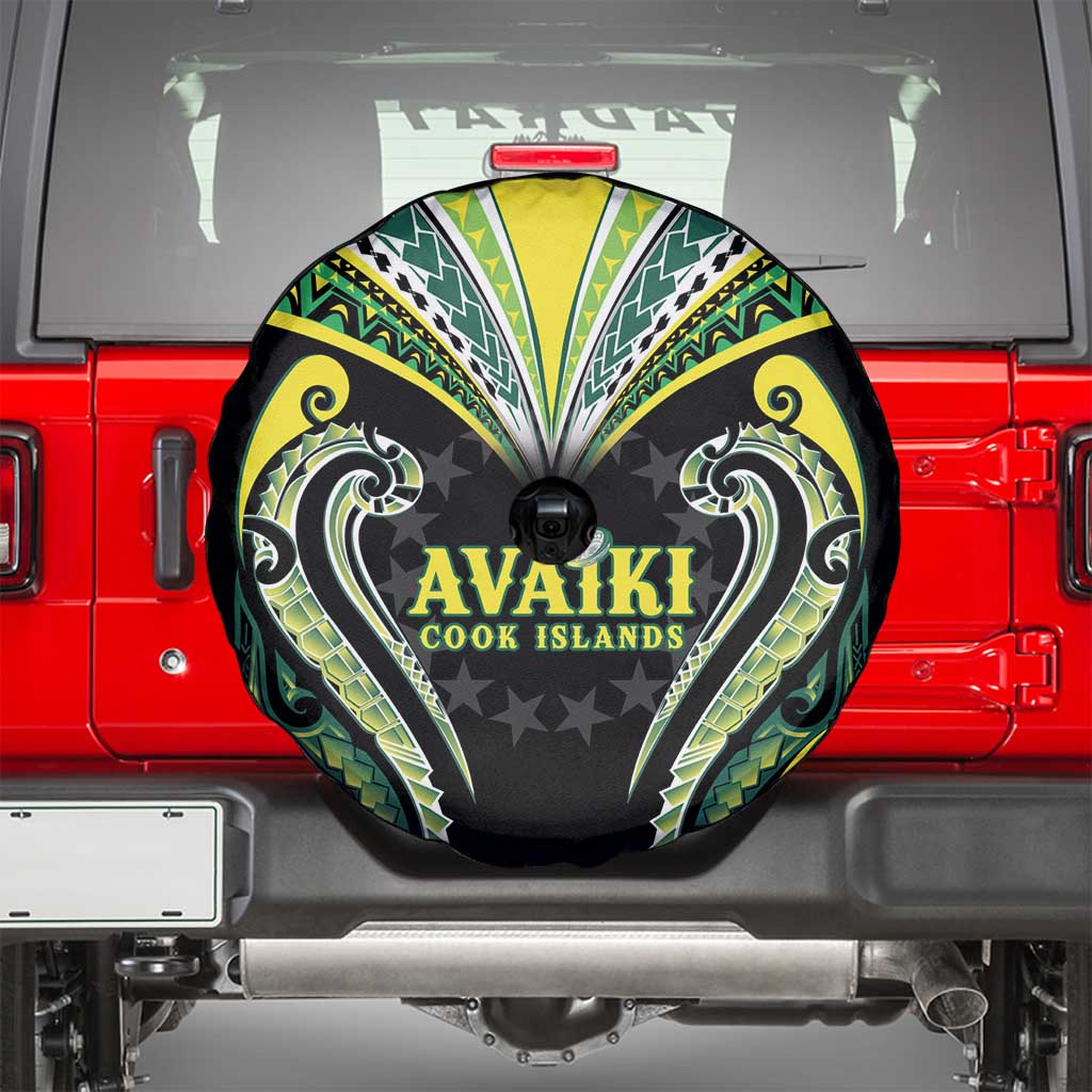 Rugby Cook Islands Avaiki Spare Tire Cover Black Kuki Airani Tribal Maori Inspired LT9 - Polynesian Pride