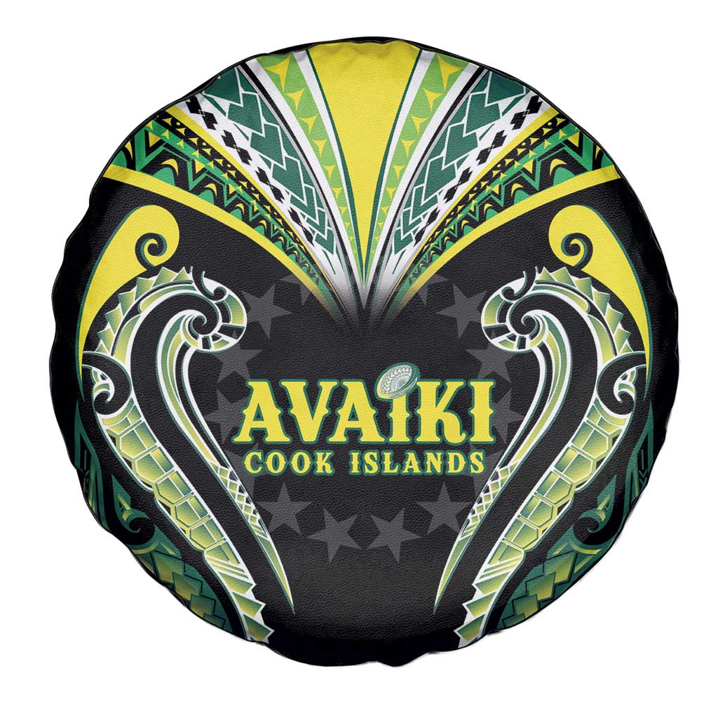 Rugby Cook Islands Avaiki Spare Tire Cover Black Kuki Airani Tribal Maori Inspired LT9 - Polynesian Pride