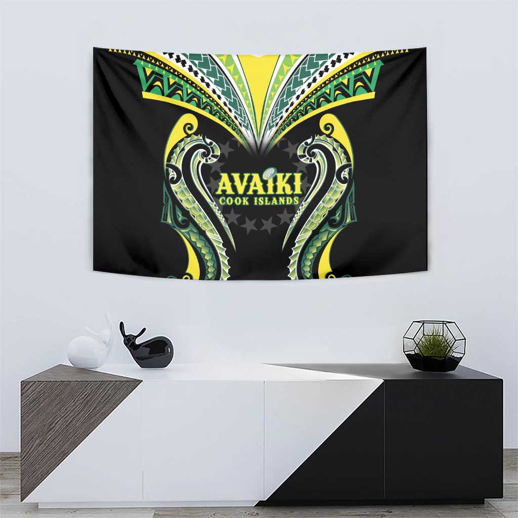 Rugby Cook Islands Avaiki Tapestry Black Kuki Airani Tribal Maori Inspired LT9 - Polynesian Pride