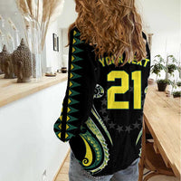 Custom Rugby Cook Islands Avaiki Women Casual Shirt Black Kuki Airani Tribal Maori Inspired LT9 - Polynesian Pride