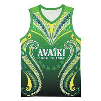 Custom Rugby Cook Islands Avaiki Basketball Jersey Green Kuki Airani Tribal Maori Inspired LT9 Unisex Green - Polynesian Pride