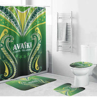 Rugby Cook Islands Avaiki Bathroom Set Green Kuki Airani Tribal Maori Inspired LT9 Bathroom Set (4 pcs) Green - Polynesian Pride