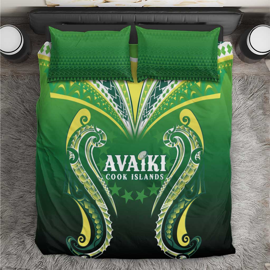 Rugby Cook Islands Avaiki Bedding Set Green Kuki Airani Tribal Maori Inspired LT9 Green - Polynesian Pride