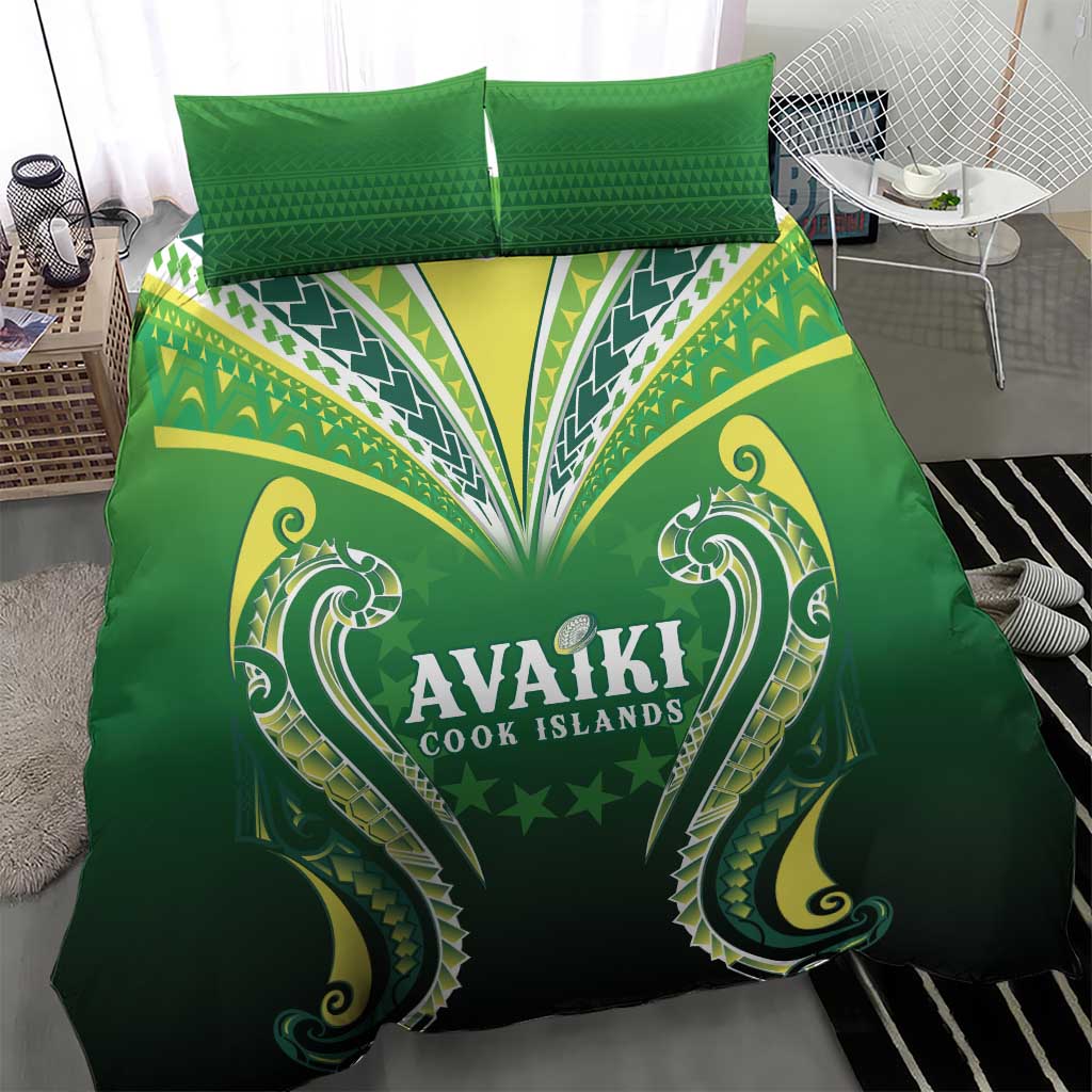 Rugby Cook Islands Avaiki Bedding Set Green Kuki Airani Tribal Maori Inspired LT9 - Polynesian Pride