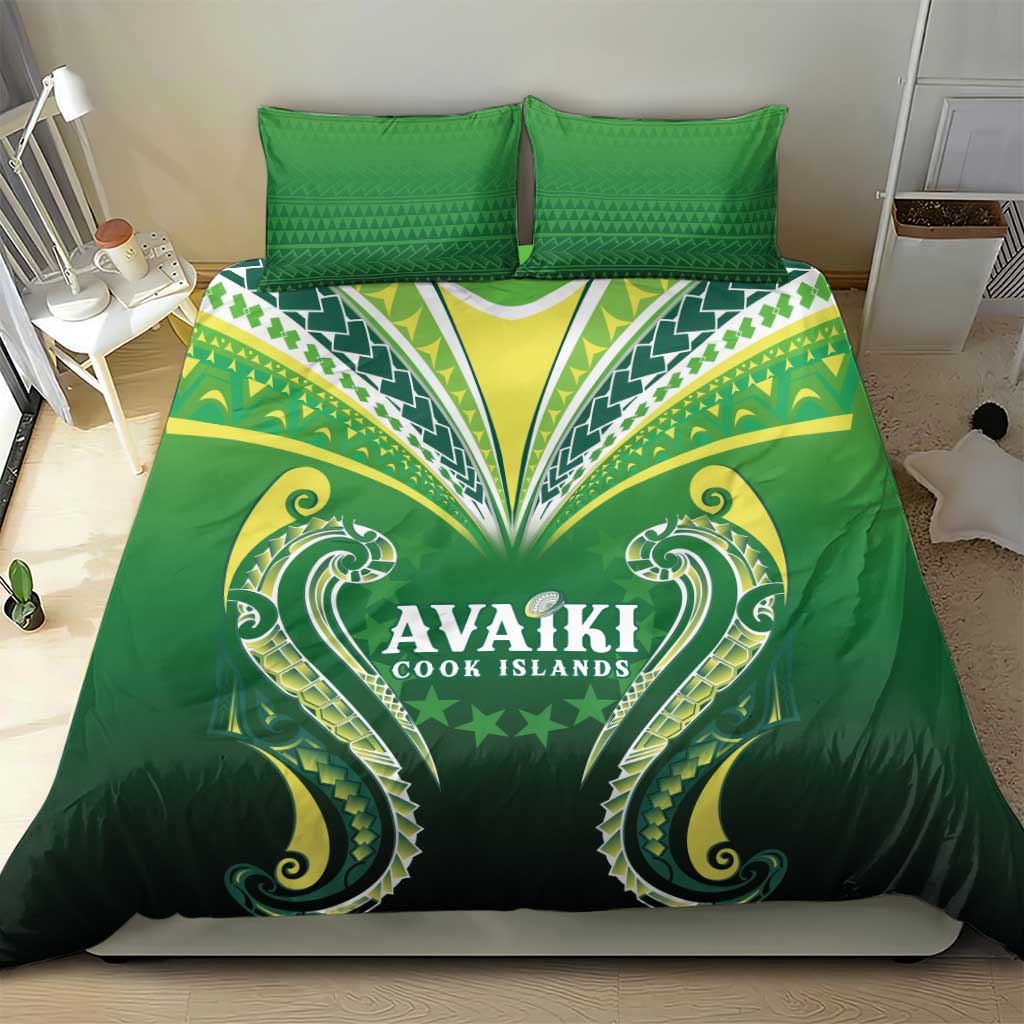 Rugby Cook Islands Avaiki Bedding Set Green Kuki Airani Tribal Maori Inspired LT9 - Polynesian Pride