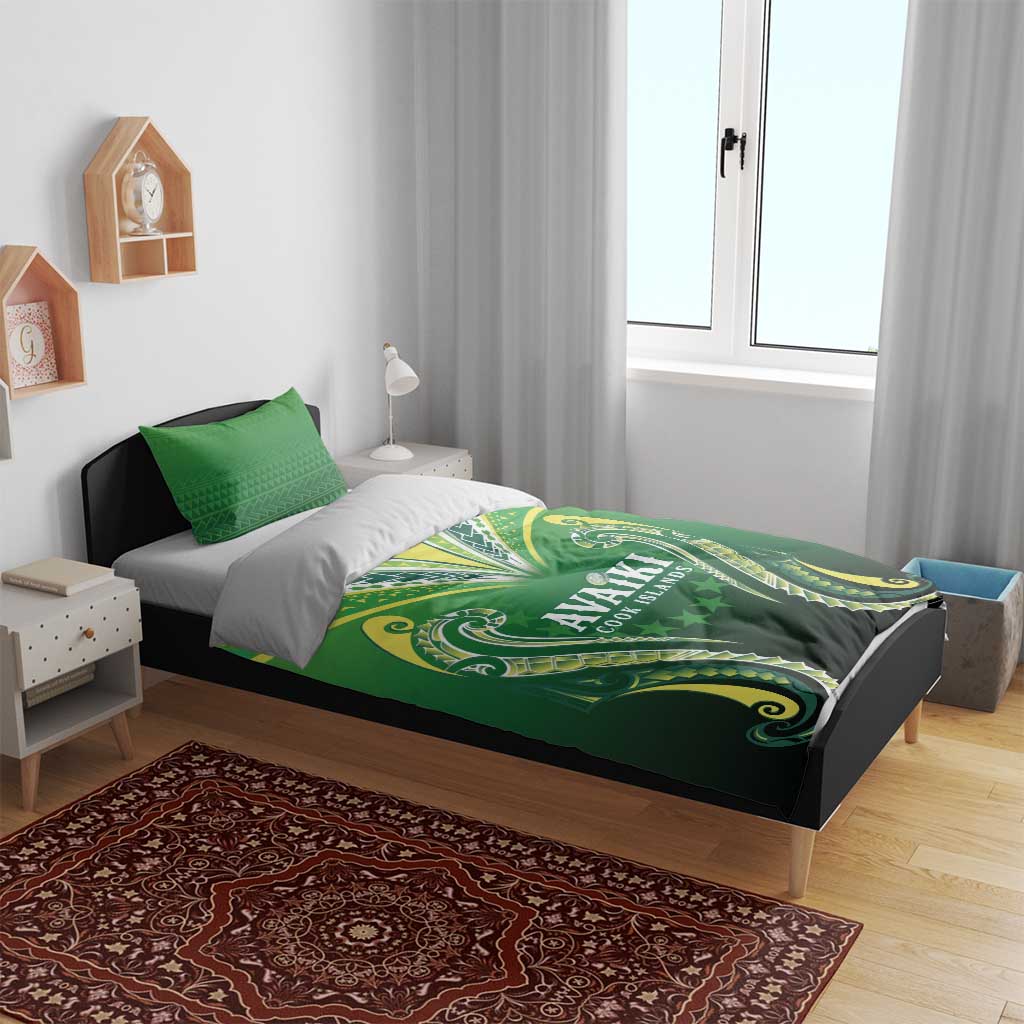 Rugby Cook Islands Avaiki Bedding Set Green Kuki Airani Tribal Maori Inspired LT9 - Polynesian Pride