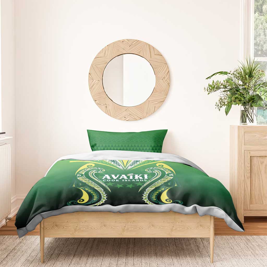 Rugby Cook Islands Avaiki Bedding Set Green Kuki Airani Tribal Maori Inspired LT9 - Polynesian Pride
