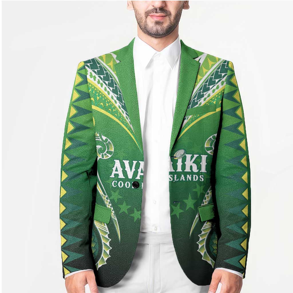 Custom Rugby Cook Islands Avaiki Blazer Green Kuki Airani Tribal Maori Inspired LT9 - Polynesian Pride