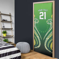 Custom Rugby Cook Islands Avaiki Door Cover Green Kuki Airani Tribal Maori Inspired LT9 - Polynesian Pride