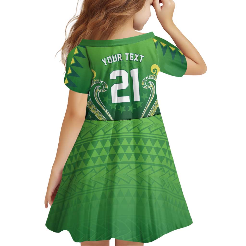 Custom Rugby Cook Islands Avaiki Family Matching Tank Maxi Dress and Hawaiian Shirt Green Kuki Airani Tribal Maori Inspired - Polynesian Pride