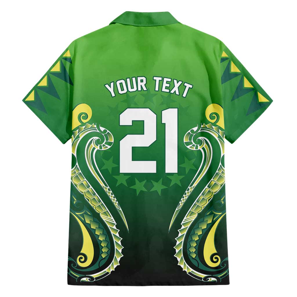 Custom Rugby Cook Islands Avaiki Hawaiian Shirt Green Kuki Airani Tribal Maori Inspired LT9 - Polynesian Pride