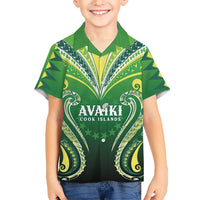 Custom Rugby Cook Islands Avaiki Hawaiian Shirt Green Kuki Airani Tribal Maori Inspired LT9 - Polynesian Pride