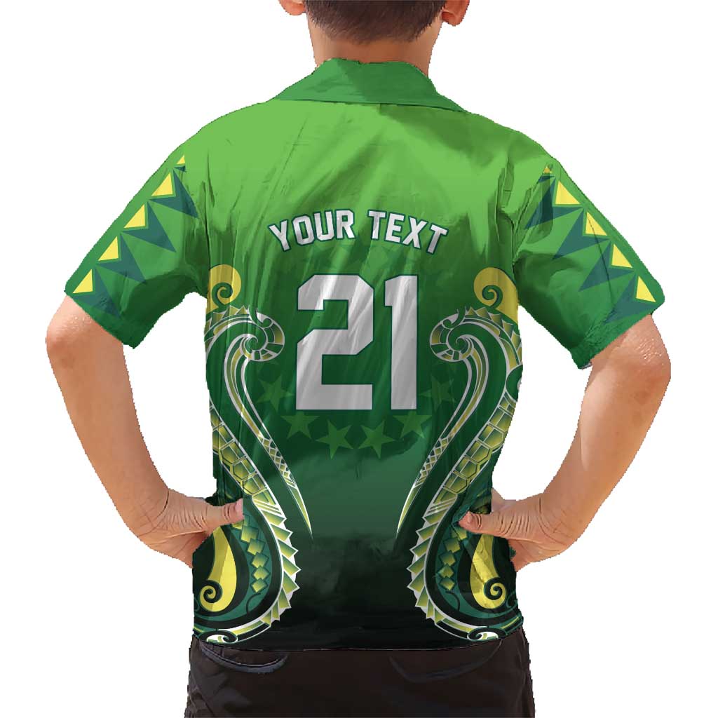 Custom Rugby Cook Islands Avaiki Hawaiian Shirt Green Kuki Airani Tribal Maori Inspired LT9 - Polynesian Pride