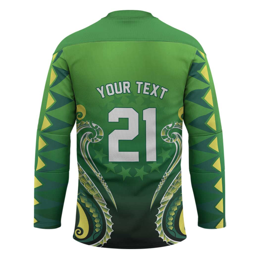 Custom Rugby Cook Islands Avaiki Hockey Jersey Green Kuki Airani Tribal Maori Inspired LT9 - Polynesian Pride