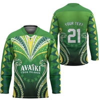 Custom Rugby Cook Islands Avaiki Hockey Jersey Green Kuki Airani Tribal Maori Inspired LT9 - Polynesian Pride