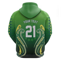 Custom Rugby Cook Islands Avaiki Hoodie Green Kuki Airani Tribal Maori Inspired LT9 - Polynesian Pride