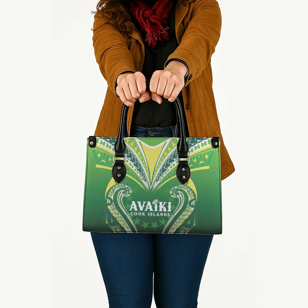 Rugby Cook Islands Avaiki Leather Bag Green Kuki Airani Tribal Maori Inspired LT9 - Polynesian Pride