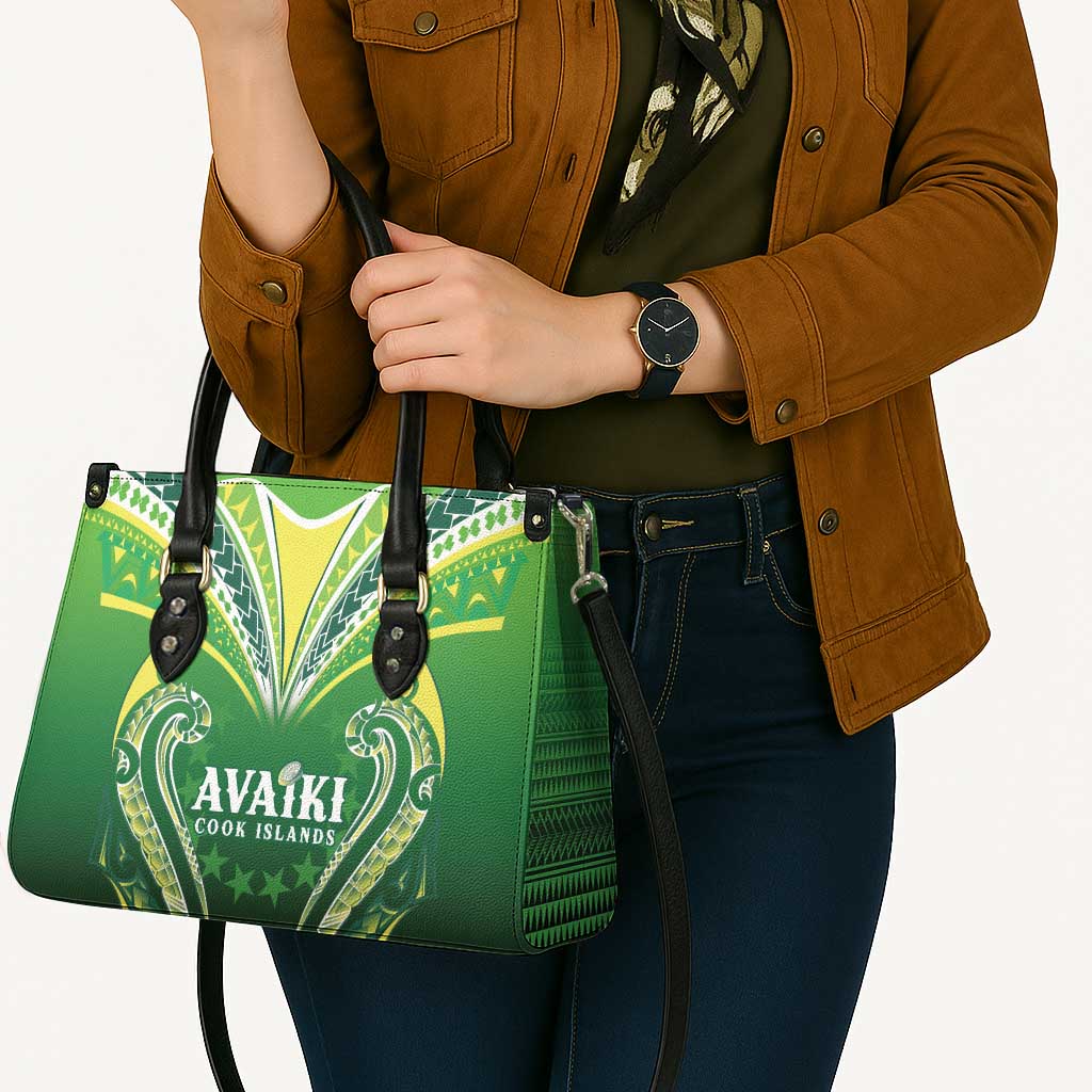 Rugby Cook Islands Avaiki Leather Bag Green Kuki Airani Tribal Maori Inspired LT9 - Polynesian Pride