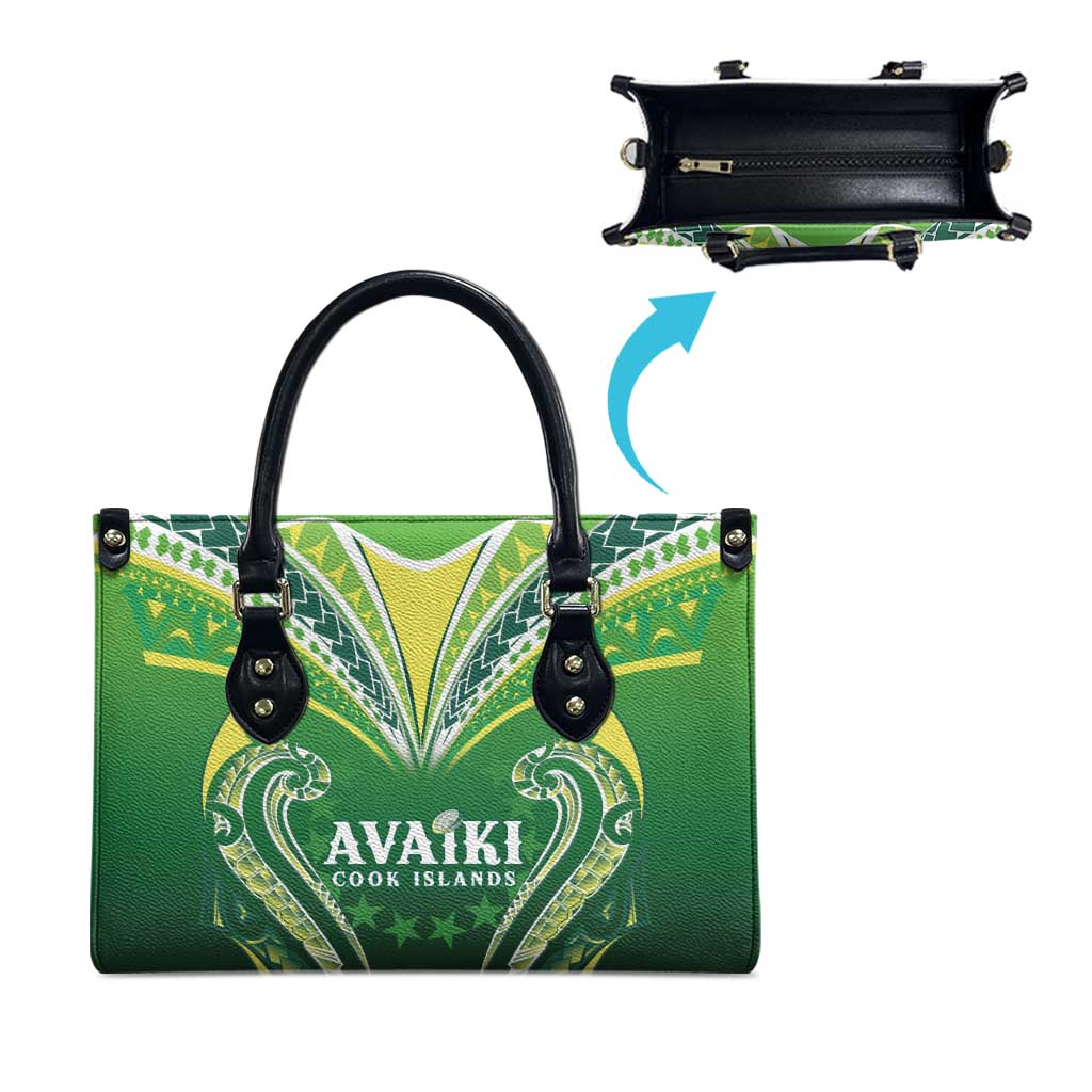 Rugby Cook Islands Avaiki Leather Bag Green Kuki Airani Tribal Maori Inspired LT9 - Polynesian Pride